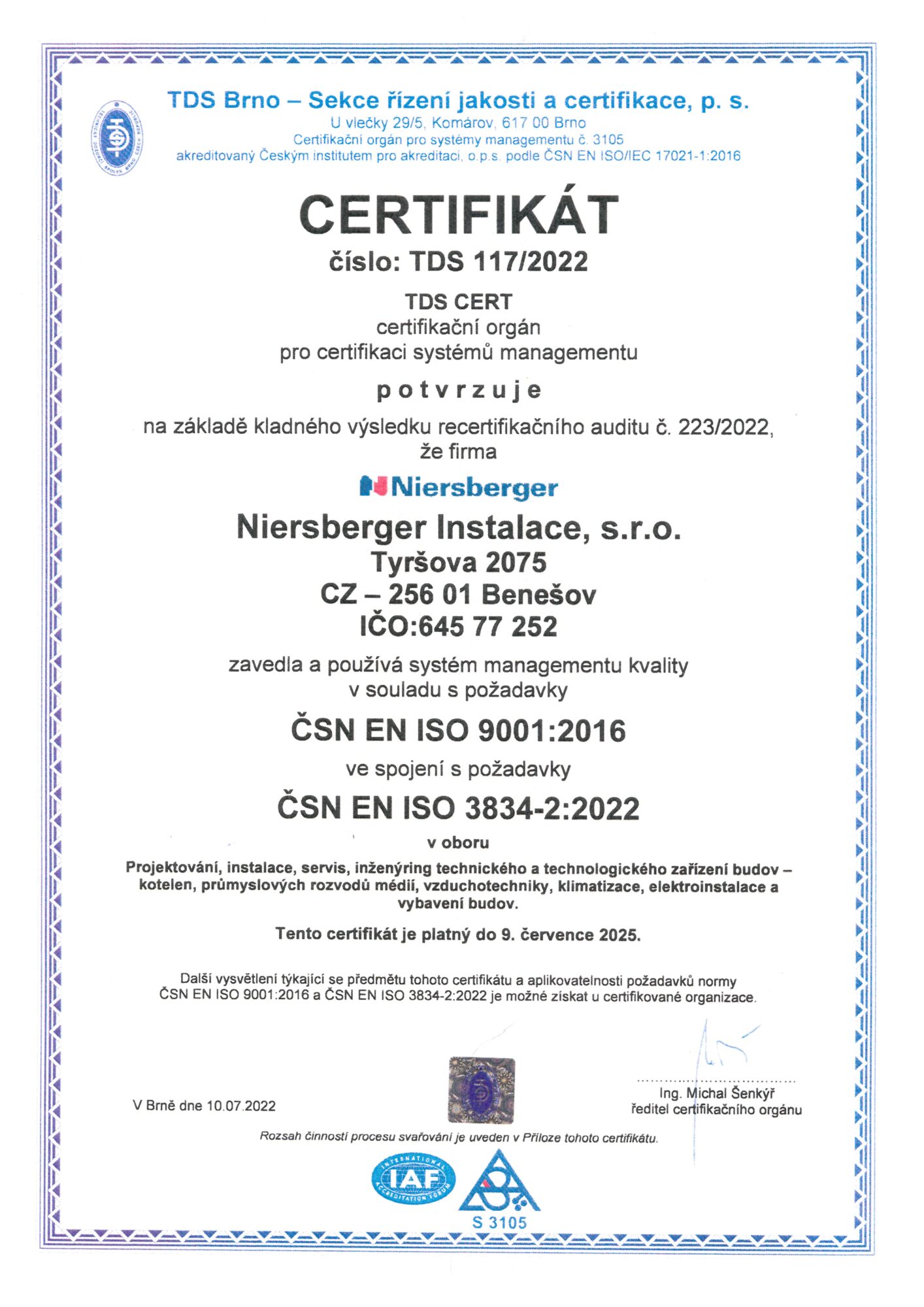 Certifikát